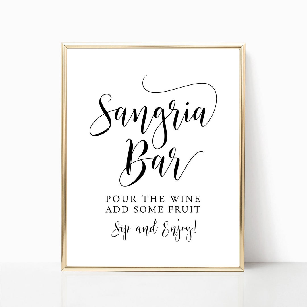 Sangria Bar Sign Printable Sangria Bar Signage Party - Etsy