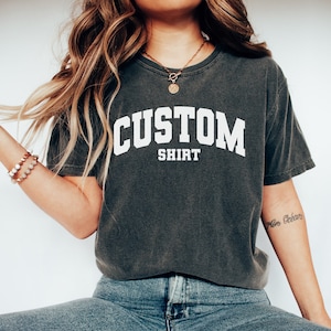 Camiseta Custom Comfort Colors®, camiseta universitaria, camiseta personalizada, camiseta escolar, camiseta de equipo personalizada, camiseta universitaria