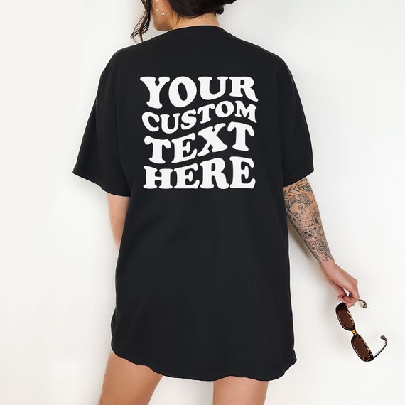 Aangepaste tekst op T shirt achterkant custom uniseks shirt gepersonaliseerd T shirt custom quote T shirt bijpassend shirt uniseks ronde hals Etsy Nederland
