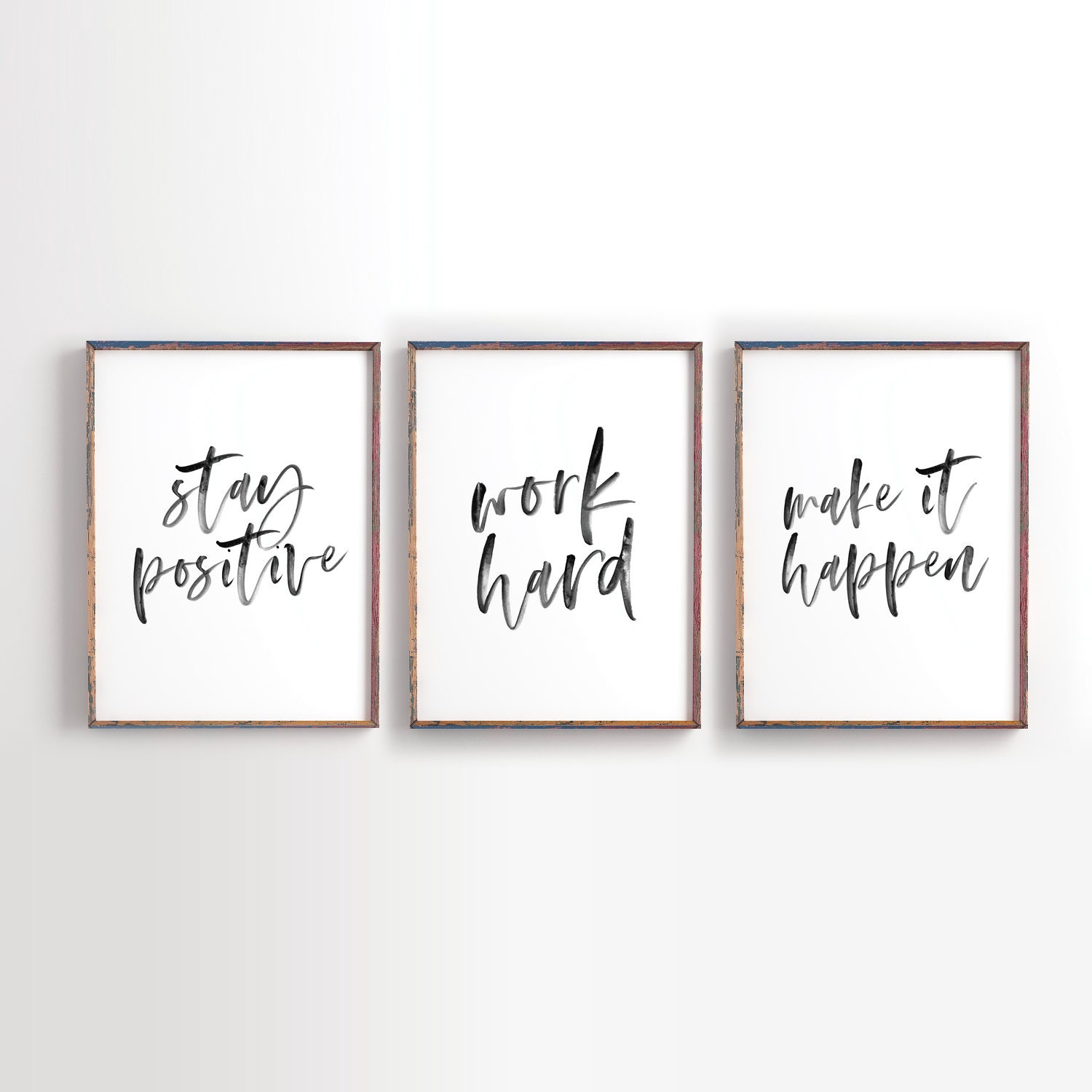 Stay Positive, Work Hard, Make It Happen Printable Art, Motivational Printable, Inspirational Printable, Office Decor, Office Art, Set of 3 - Etsy stay-positive-work-hard-make-it-happen-printable-art-motivational-printable-inspirational-printable-office-decor-office-art-set-of-3-etsy