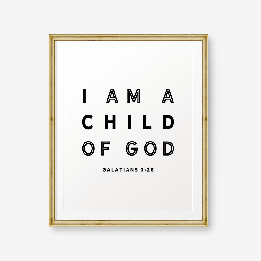 I Am A Child Of God Bible Verse Art Print Girl Nursery Wall Etsy Canada