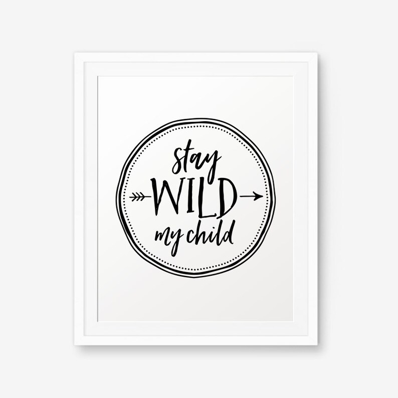 Mantengase Salvaje Mi Hijo Arte De La Pared De La Guarderia Etsy