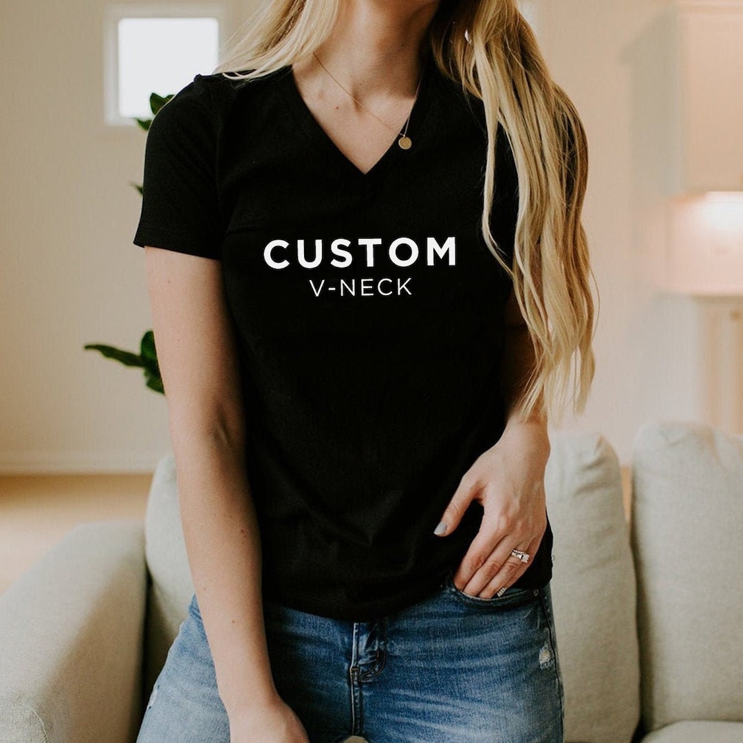 Custom V-neck, Personalized V-neck Shirt, Custom T-shirt, Business Logo ...