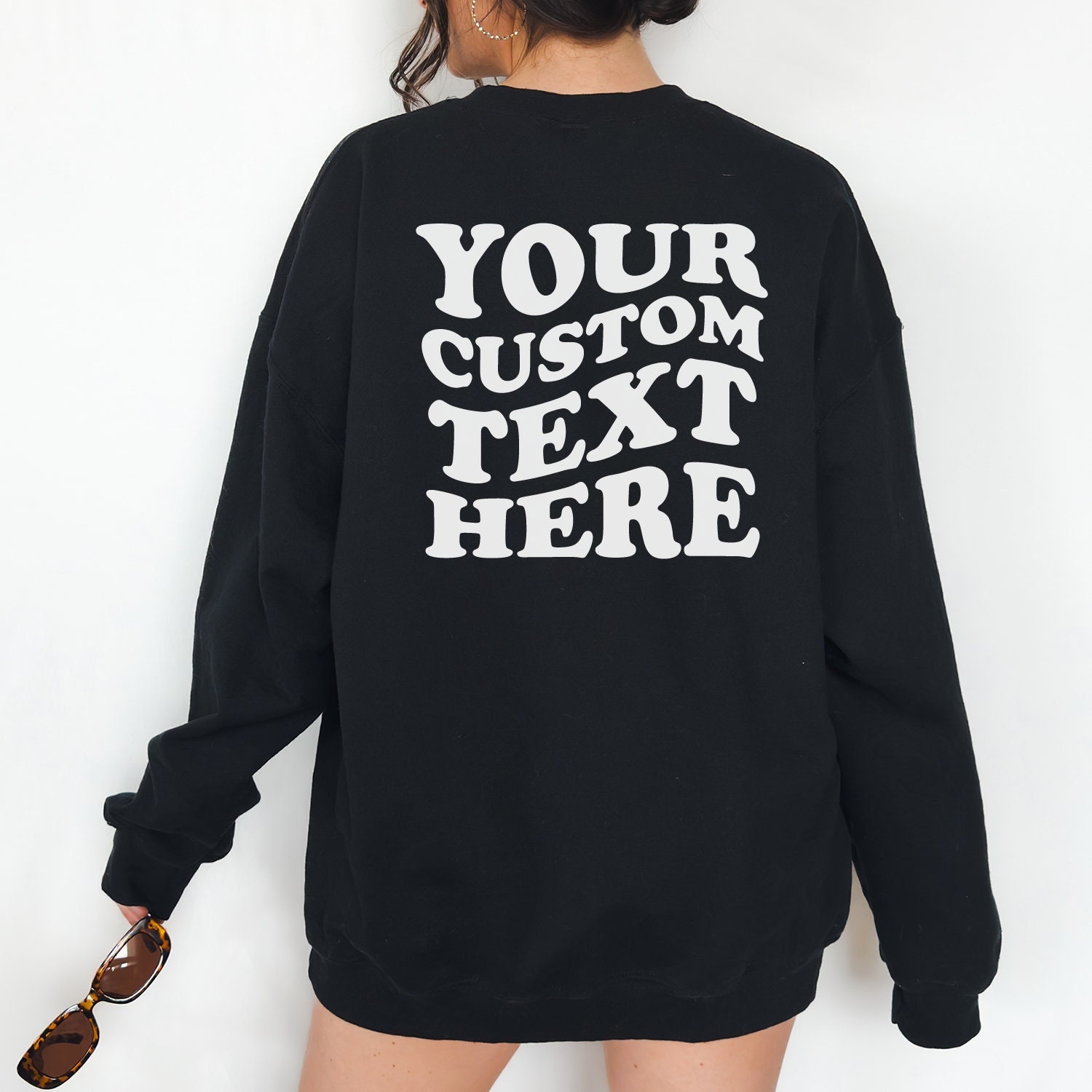 Custom Text on Back Sweatshirt, Custom Unisex Sweatshirt