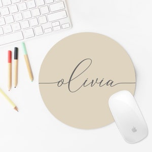 Personalized Office decor Mouse Pad, Custom name mousepad, Custom Mouse pad, Round or Rectangle Mouse pad, coworker gift, Home Office Decor