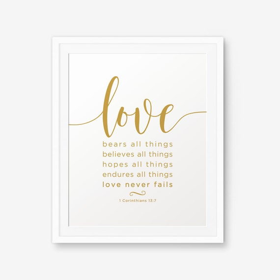 Scripture Walls Love Never Fails Corinthians 13:7 Bible Verse Canvas C -  Express Your Love Gifts