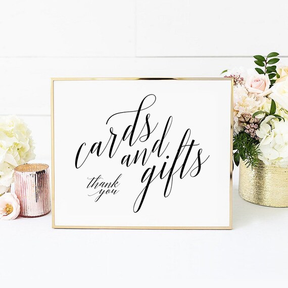 Cards &amp; Gifts Sign Wedding Sign Printable Art Wedding Decor - Etsy