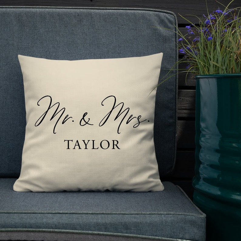 Personalized Mr and Mrs Name Throw Pillow Etsy