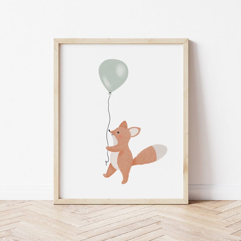 Baby Animal Fox Printable Nursery Printable Baby Nursery - Etsy