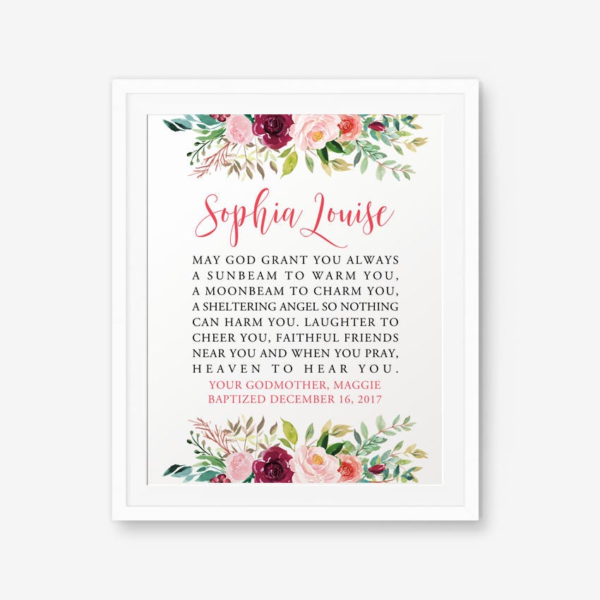 Irish Baptism Personalized Printable, Girl Baptism Gift, Irish Blessi…