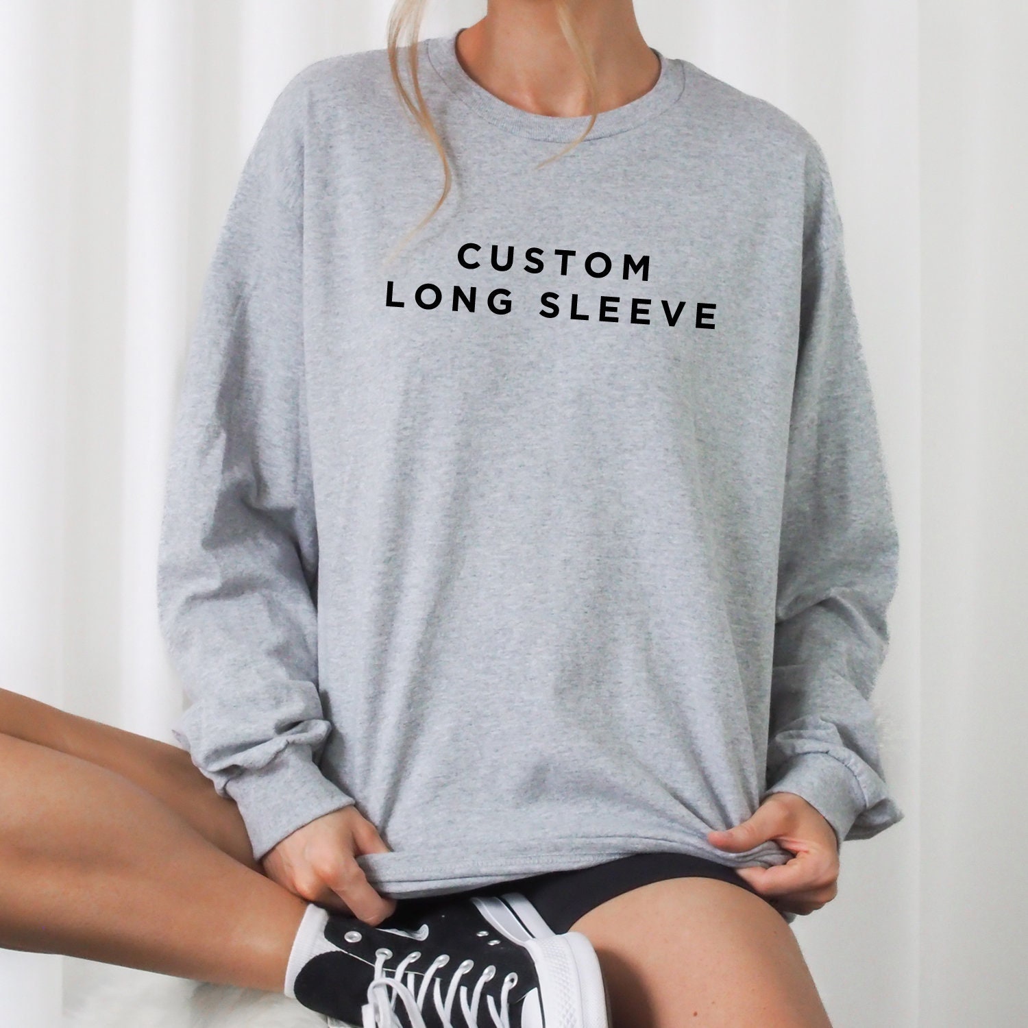Women's Long Sleeve Printed T with Collar Adaptive Clothing for