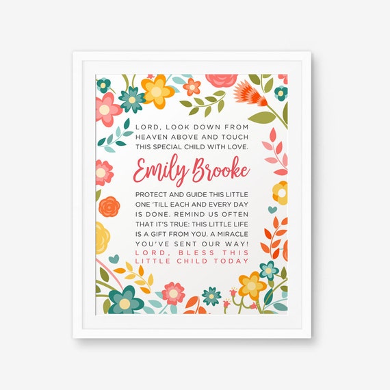 Personalized Baby Name Sign Printable Art Lord Look Down From | Etsy Ireland