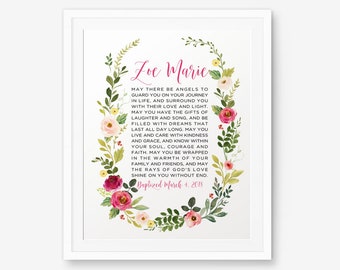 Personalized Baptism Printable, Girl Baptism Gift, Baby Shower Gift, Girl Christening Gift, Baby Dedication Gift, Baptism Sign