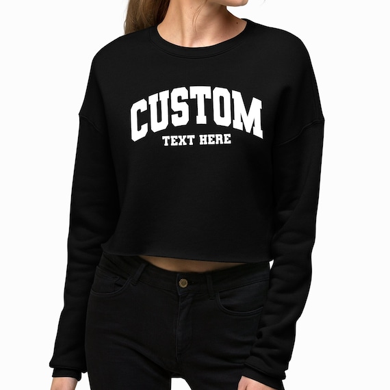 Custom Women s Cropped Sweatshirt College Letters Crop Sweatshirt Varsity Cropped Sweatshirt Personalized College Cropped Sweatshirt Etsy UK