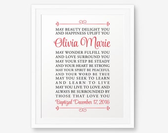 Baptism Printable, Girl Baptism Gift, Baby Shower Gift, Girl Christening Gift, Baby Dedication Gift, Baptism Sign, Baby Baptism Gift