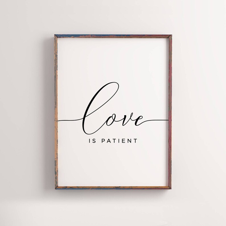 Love is Patient Bible Verse Art Wedding Art Christian Wall Etsy