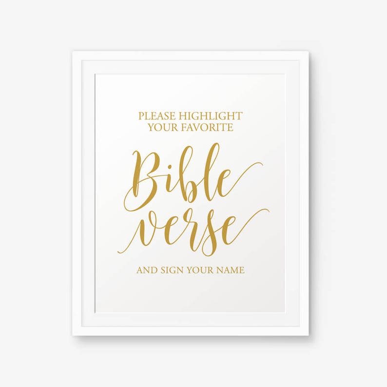 Wedding Bible Verse Sign Printable Please Highlight Your - Etsy