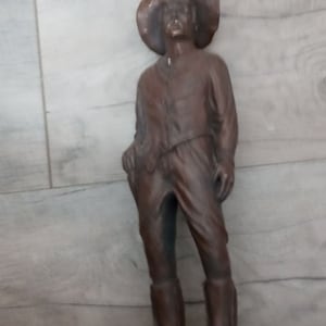 J Largo Signed Cowboy Sculpture With COA.
