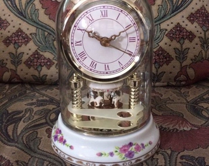 Ceramic Carousel Clock in Original Box Etsy