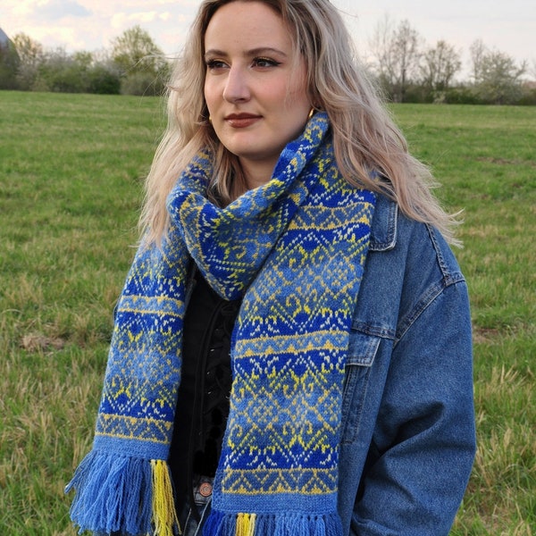 Fair Isle - Schal in Oekraïense Farben