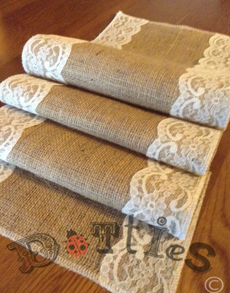 7ft Narrow Rustic Handmade Hessian Table Runner