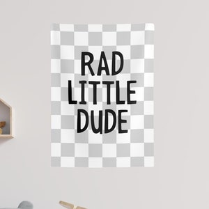 Rad Little Dude Banner , Little Boys Room Banner, Modern Kids Room Decor ,Cool Boys Room Decoration