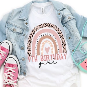 9th Birthday Shirts, Girl, 9th Birthday TShirts, Nine Year Old Birthday Girl Shirts, 9 Year old, 9th Birthday, Birthday Countdown, Gift