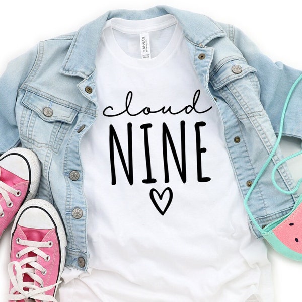 On cloud 9 Birthday Shirt, On cloud 9 birthday, Cloud 9 birthday shirt, Ninth birthday Shirt, 9 year old birthday shirt girl, 9th birthday