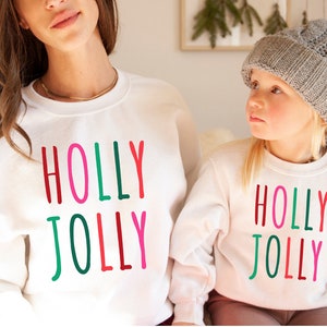 Familien Sweatshirt, Holly Jolly Sweatshirt, Merry and bright, Weihnachts sweatshirt, Mama und Ich Sweashirts, Kleinkind, Jugend, Erwachsene Sweatshirt