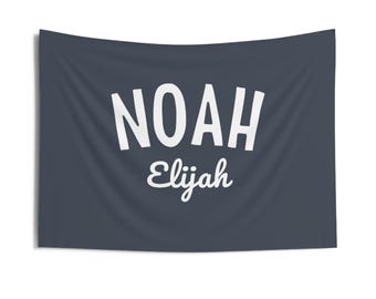 Bandera con nombre personalizada - Decoración de guardería personalizada - Bandera con nombre de bebé - Ideal para la decoración de habitaciones de niños