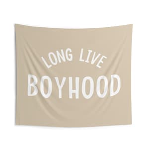 Long Live Boyhood Banner - Custom Kids Room Decor - Nursery Wall Art - Personalized Fabric Tapestry