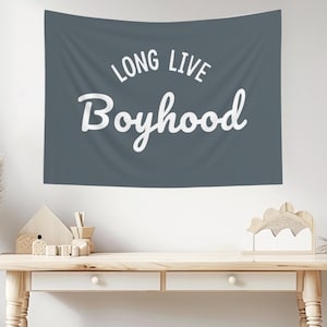 Long Live Boyhood Canvas Banner | Boys Room Sign | Boys Room Decor | Wall Decor | Nursery art | Boy Nursery Decor | Modern Kids Room Decor