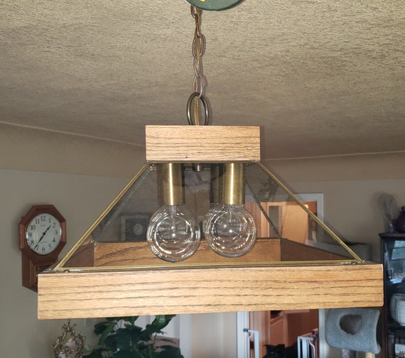 mid century modern wood chandelier