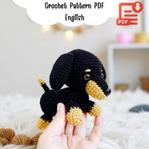 Dachshund Dog crochet pattern, Dog crochet pattern, Puppy PDF file inEnglish, PDF Amigurumi pattern, Doll, Crochet Toy, DIY tutorial