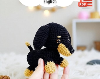 Dachshund Dog Crochet Pattern, Amigurumi Doll (PDF Pattern)