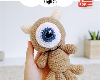 Little Mikey Crochet Pattern, Amigurumi Monster Doll (PDF)