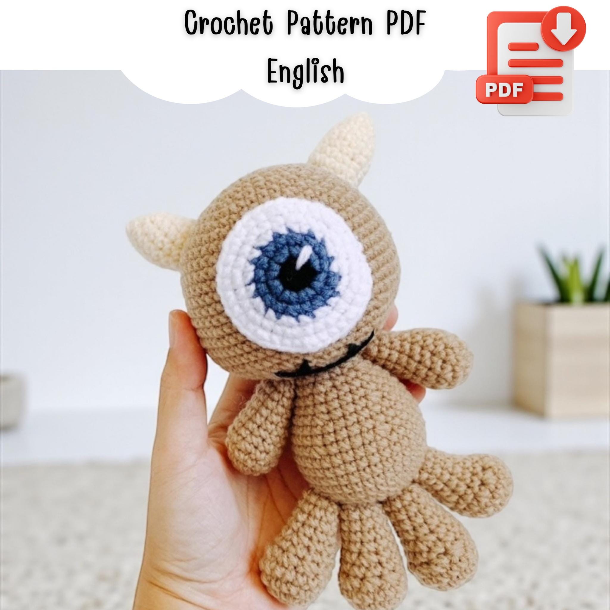 Little Mikey Crochet Pattern, Amigurumi Monster Doll (PDF) - Etsy