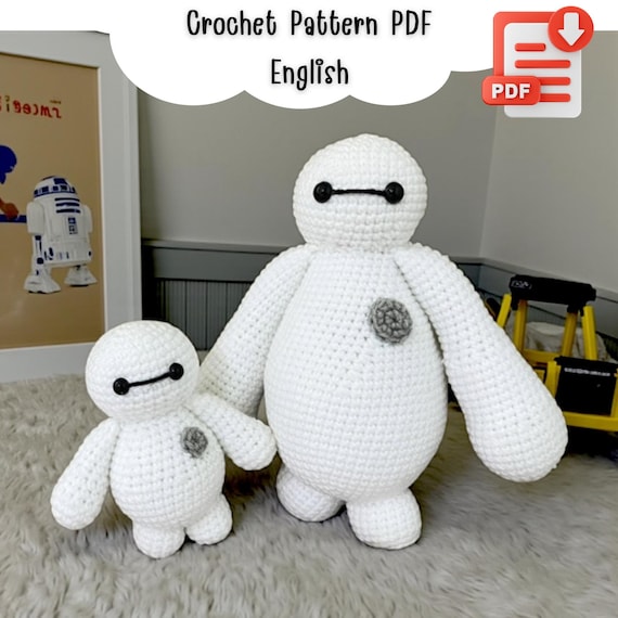 ベイマックスのかぎ針編みパターン、ロボットあみぐるみ人形 (PDF