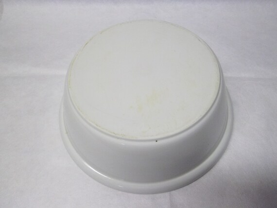 Vintage 90/'s Round Bone White Stoneware Casserole Dish Baking Pan
