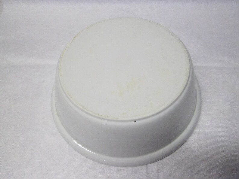 Vintage 90/'s Round Bone White Stoneware Casserole Dish Baking Pan