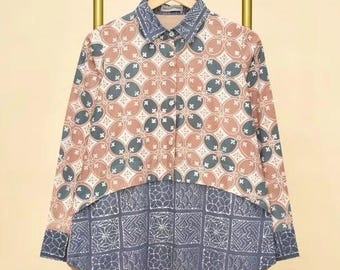 Handmade Batik Blouse: Formal Indonesian Print Top