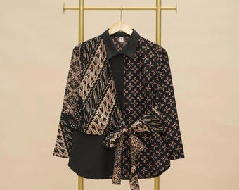Handmade Batik Blouse: Formal Indonesian Top, Fit To XXL