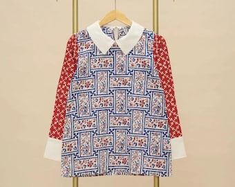 Handmade Batik Blouse: Formal Indonesian Print Top