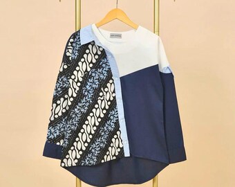 Handmade Batik Blouse: Formal Indonesian Clothing - Fit To XXL