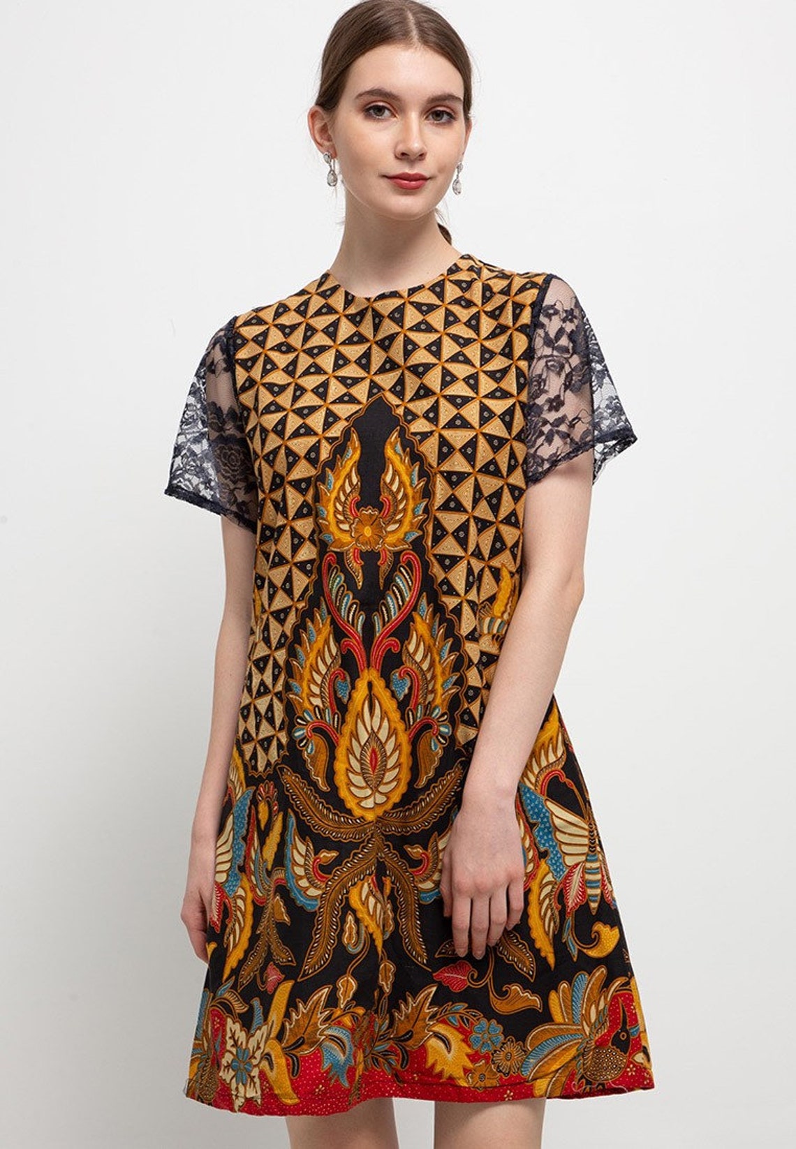 Batik Dress Mini Dress Batik Indonesia Batik for Women | Etsy