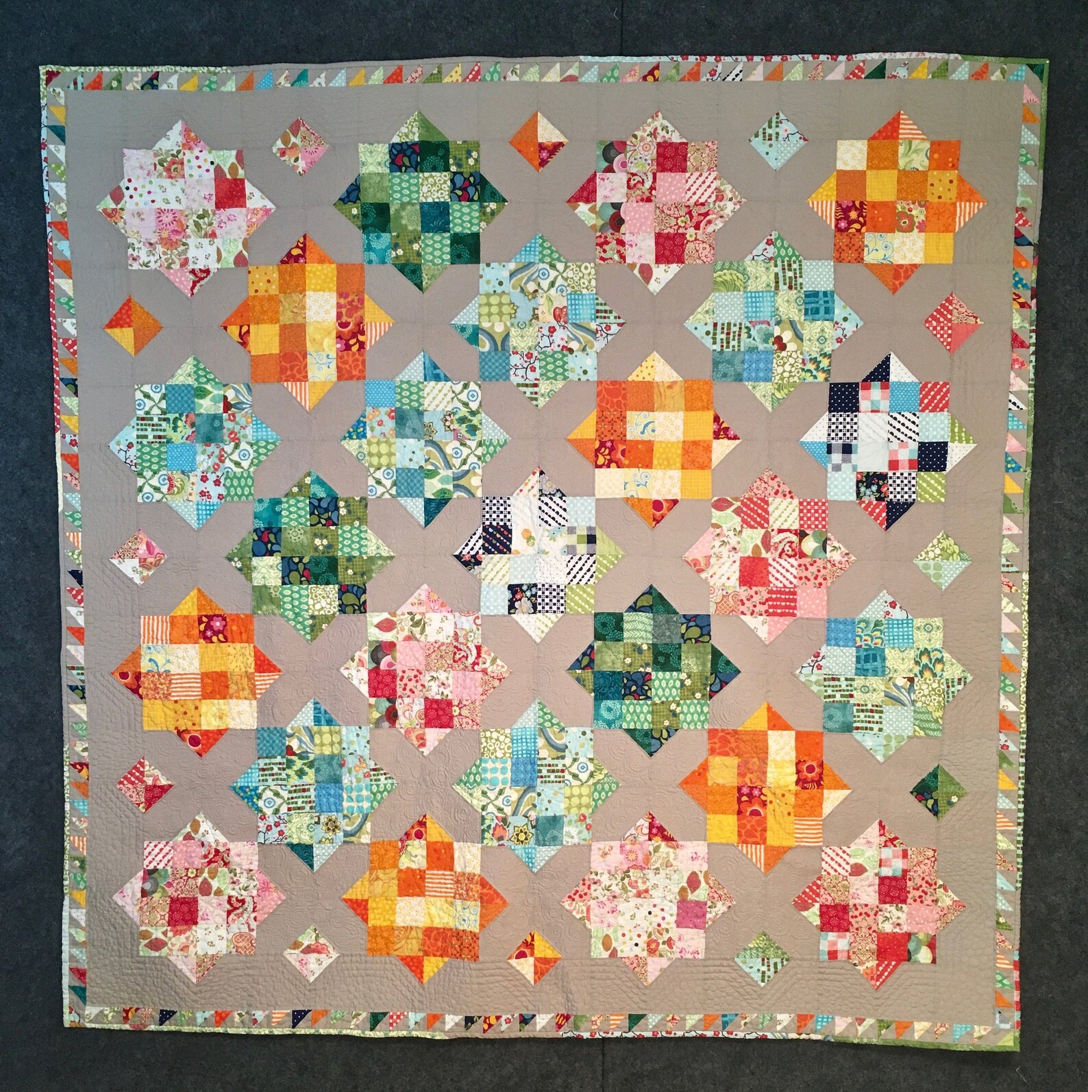 Good Night Irene Scrappy Quilt 63 X 63 Etsy