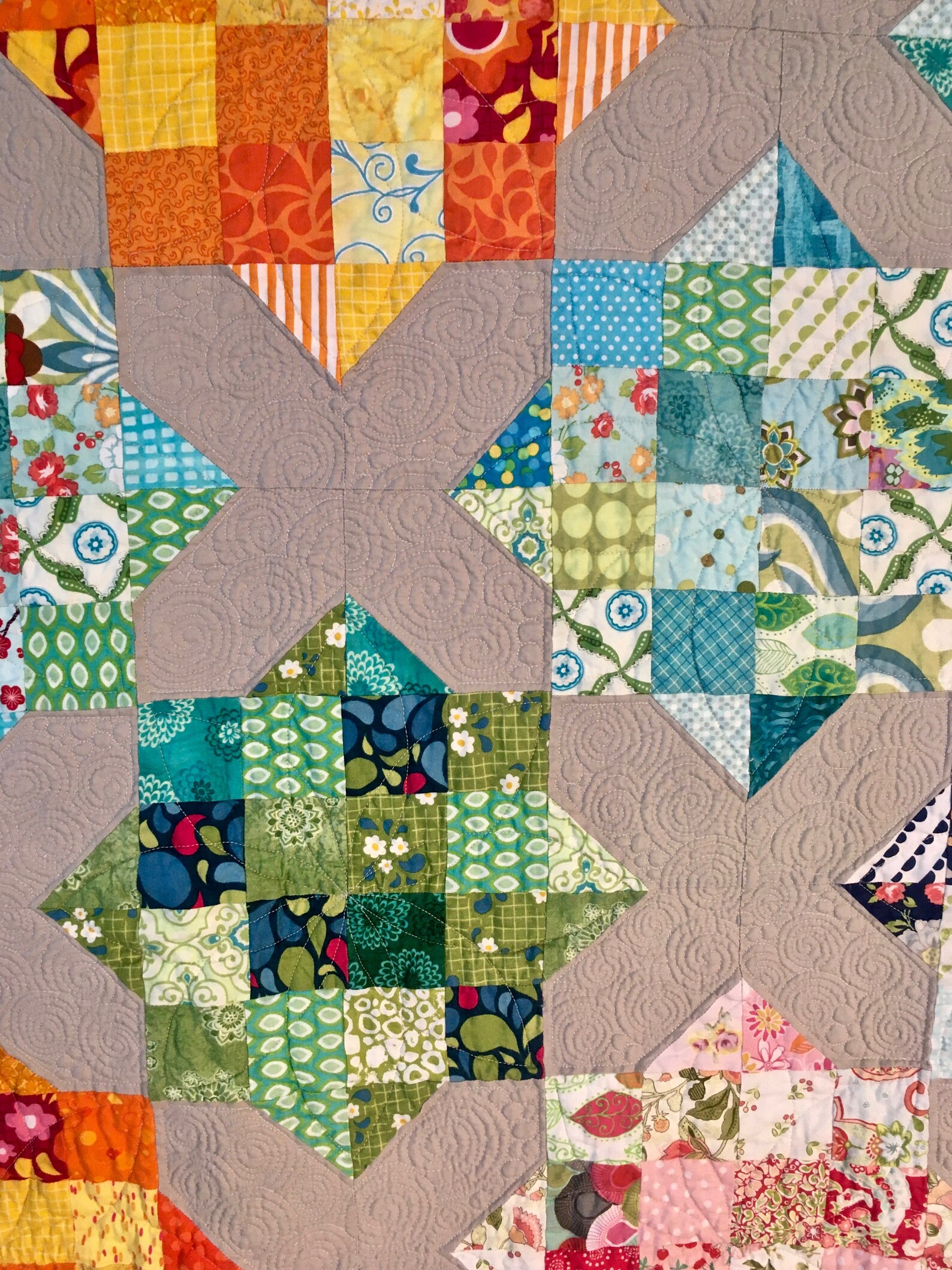 Good Night Irene Scrappy Quilt 63 X 63 Etsy