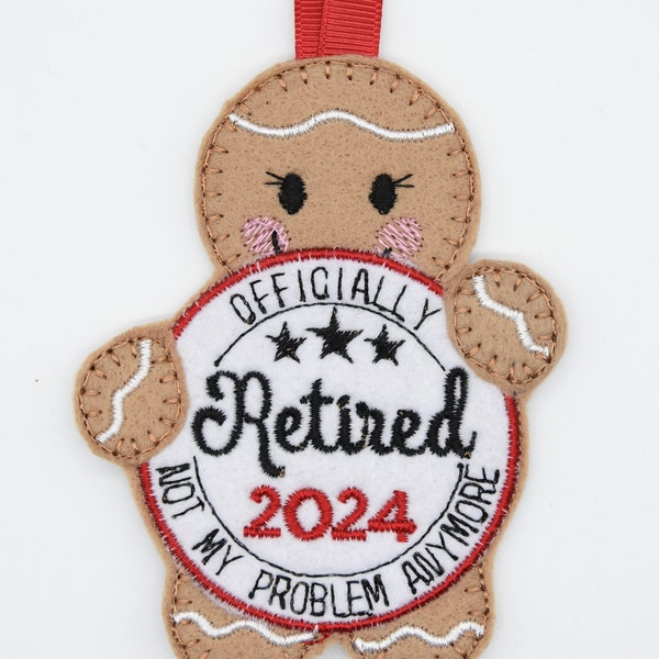 RETIREMENT RETIRED GIFT Gingerbread Man Lady Character Gift Fun Unique Key Ring Hanging Decoration