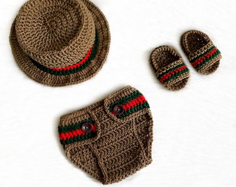 gucci crochet baby outfit
