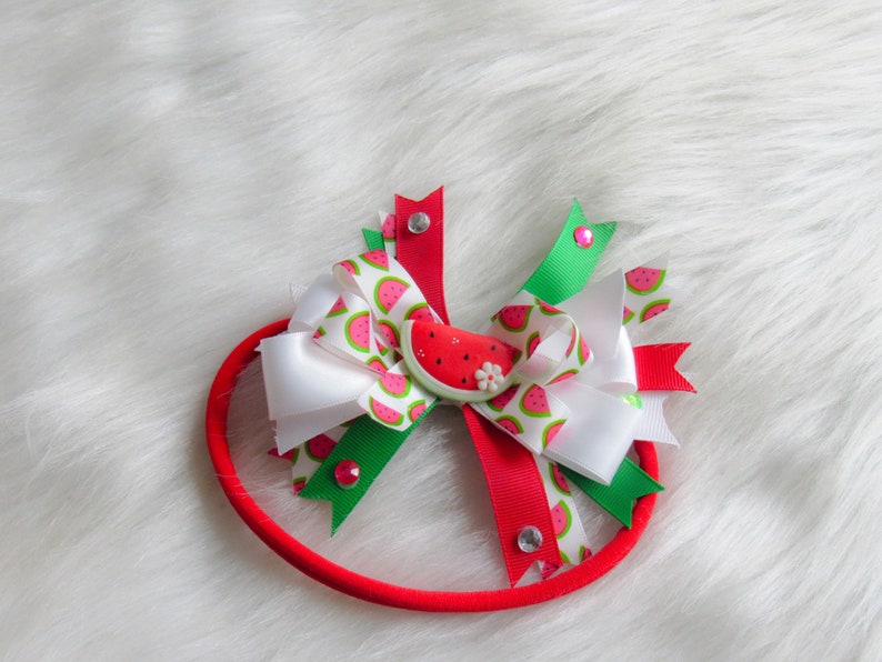 Headband Red White Green Black Baby Watermelon tutu Set 2 piece set
